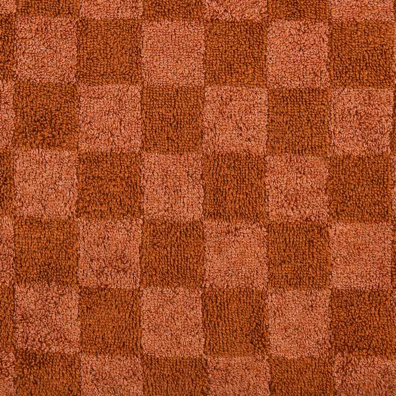 Drap de bain damier 'Jenna' terracotta