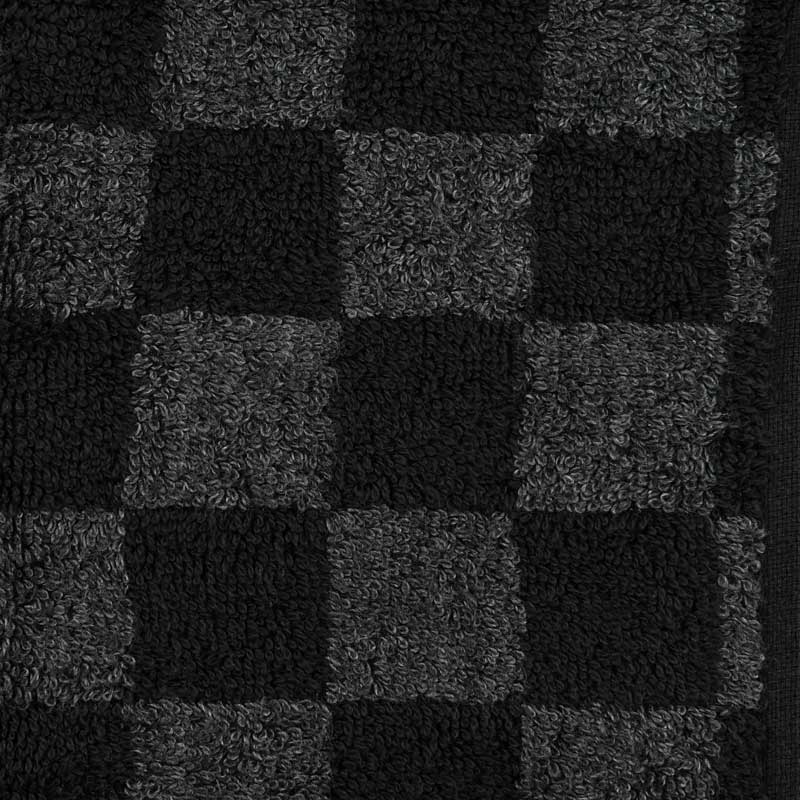 Serviette invité damier 'Jenna' noir