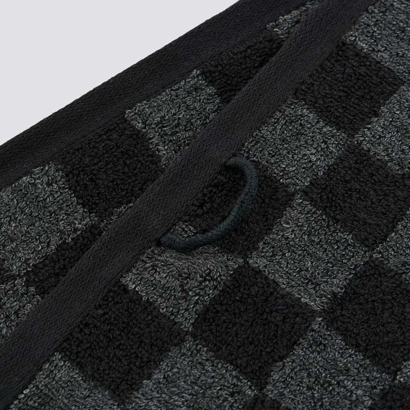 Serviette invité damier 'Jenna' noir