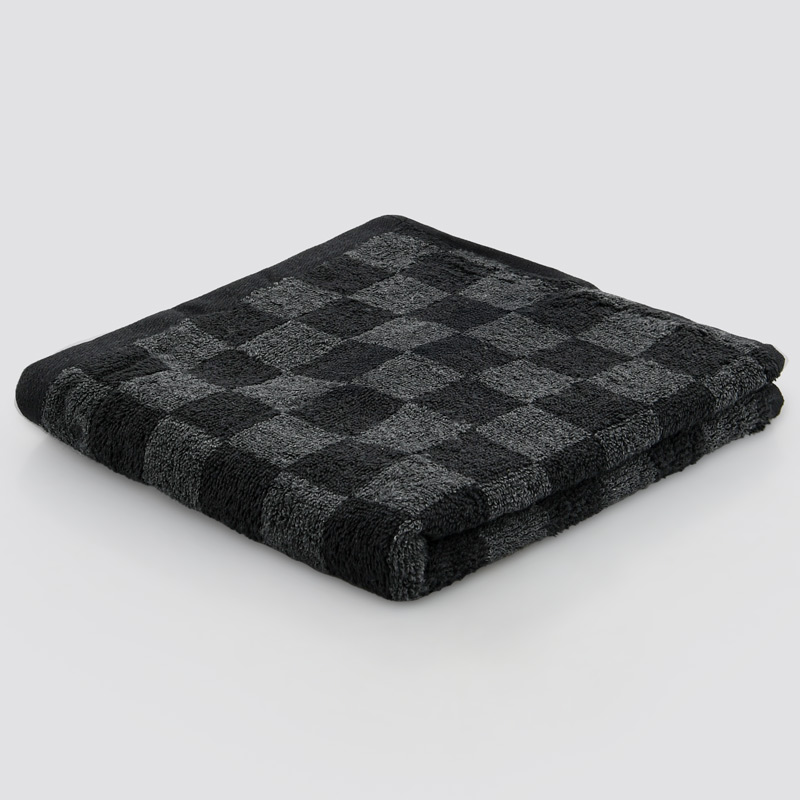 Serviette damier 'Jenna' noir