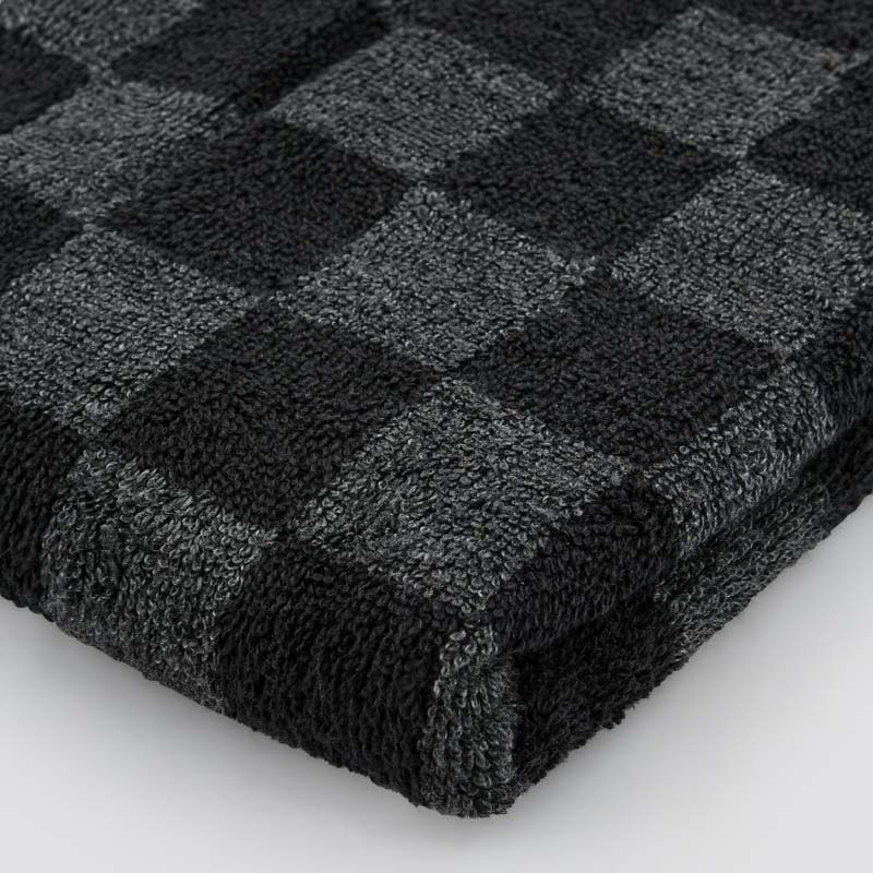 Serviette damier 'Jenna' noir