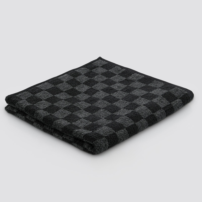 Drap de bain damier 'Jenna' noir