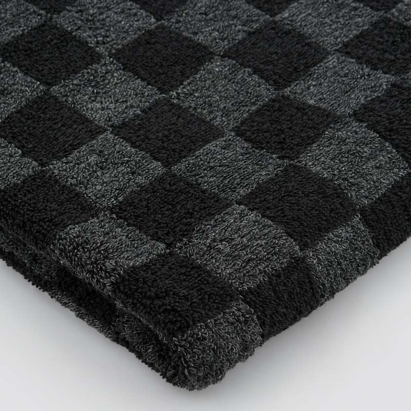 Drap de bain damier 'Jenna' noir