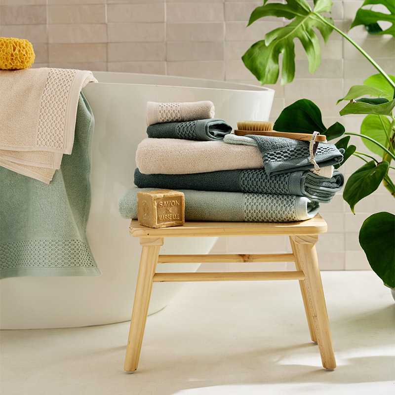 Serviette invité 'Eva' crème