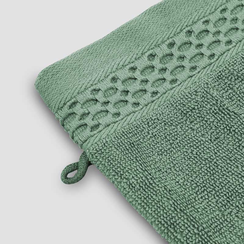 Lot de 2 gants de toilette 'Eva' kaki