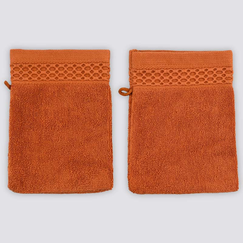 Lot de 2 gants de toilette 'Eva' terracotta