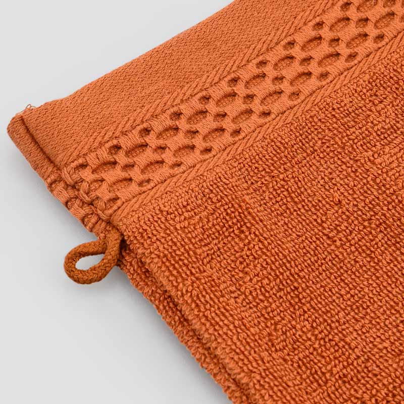 Lot de 2 gants de toilette 'Eva' terracotta