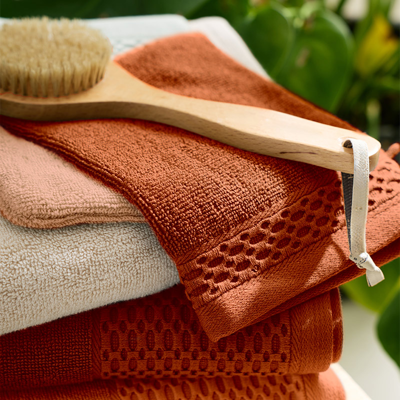 Lot de 2 gants de toilette 'Eva' terracotta