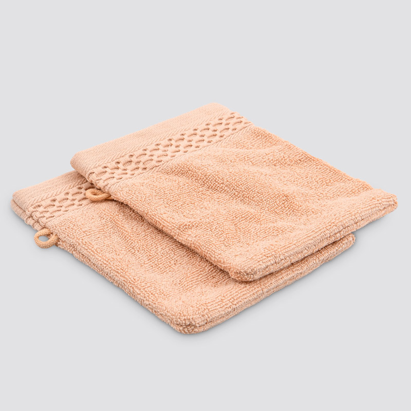 Lot de 2 gants de toilette 'Eva' rose