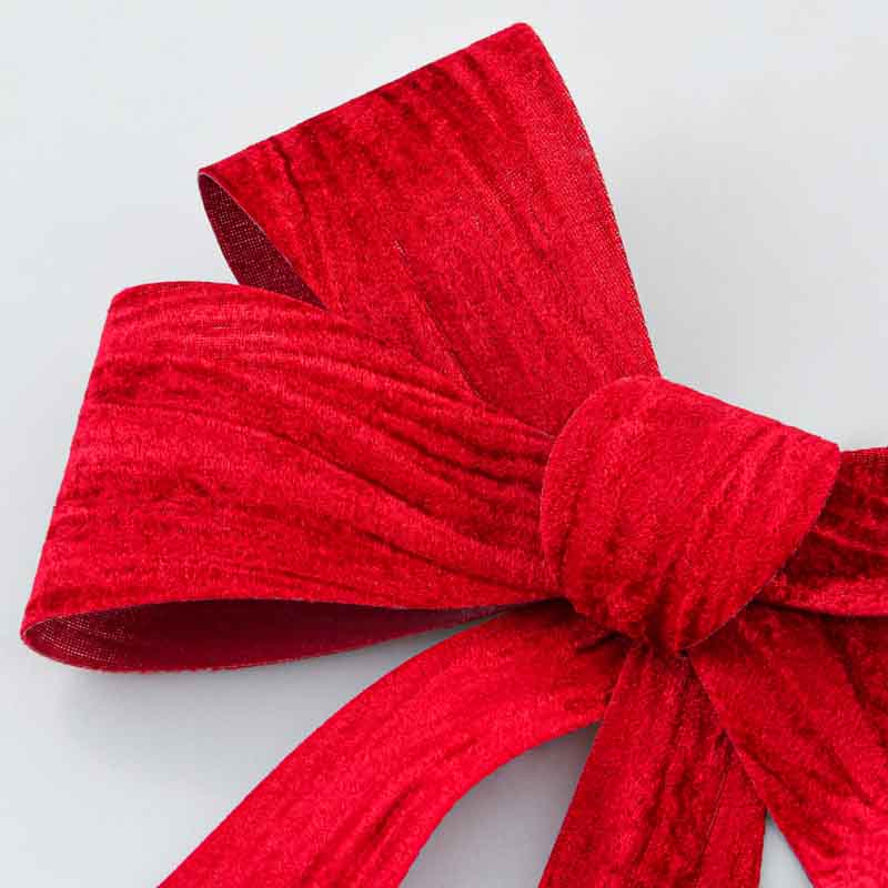 Noeud imitation velours rouge