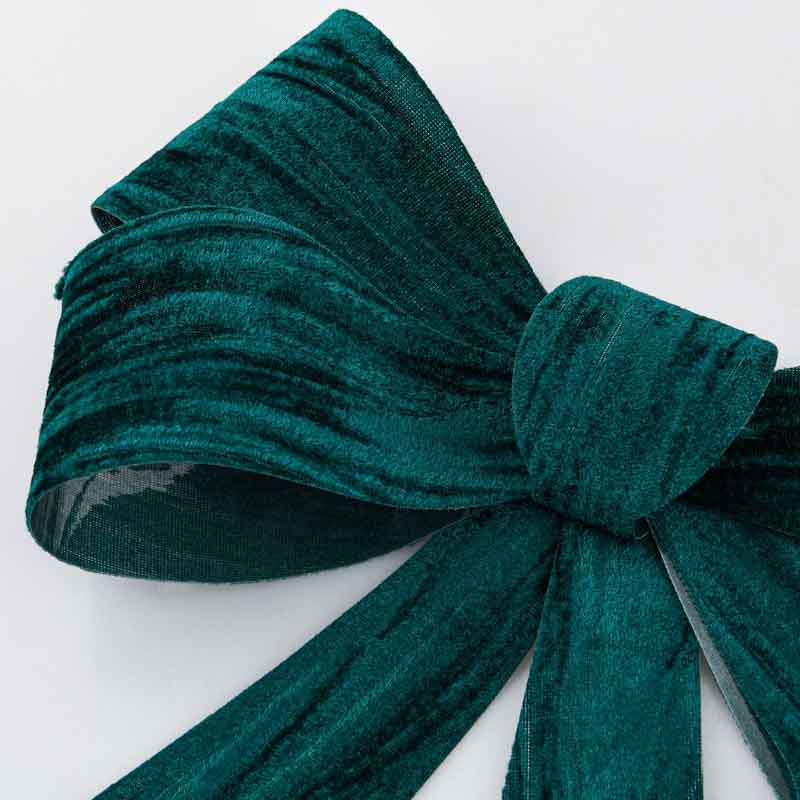 Noeud imitation velours vert