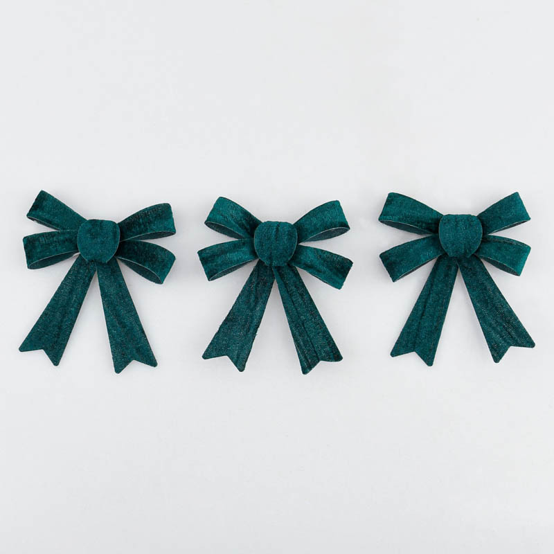 3 noeuds imitation velours vert