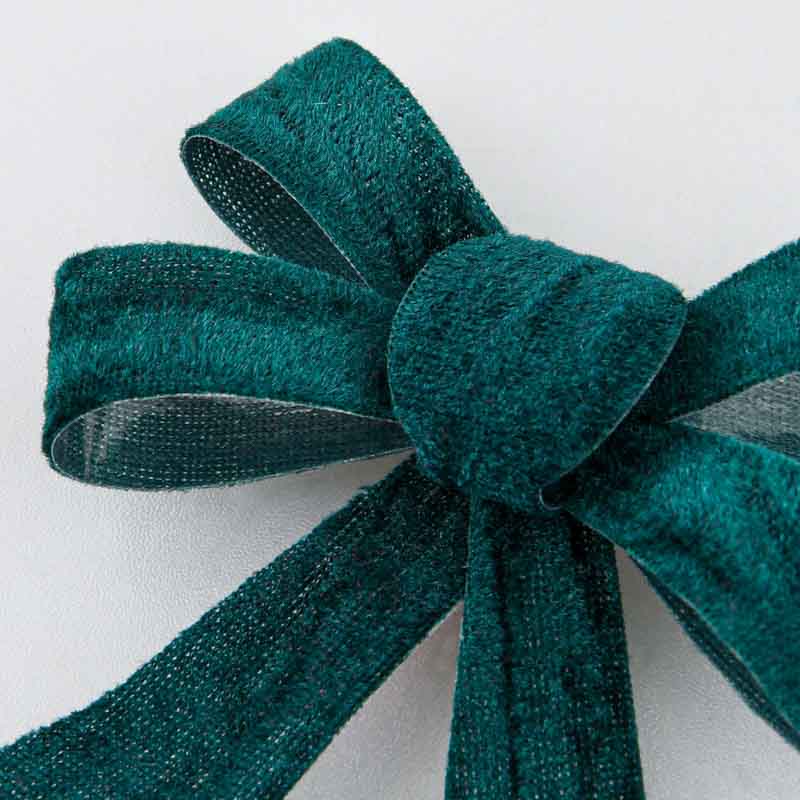 3 noeuds imitation velours vert