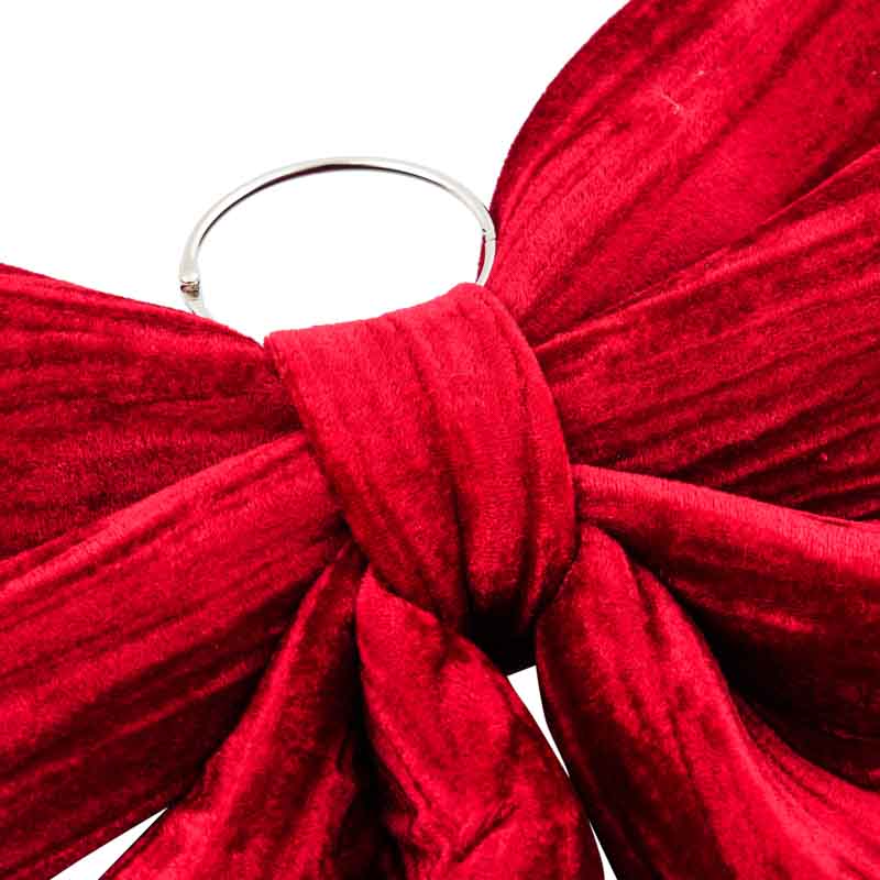 Noeud imitation velours rouge 
