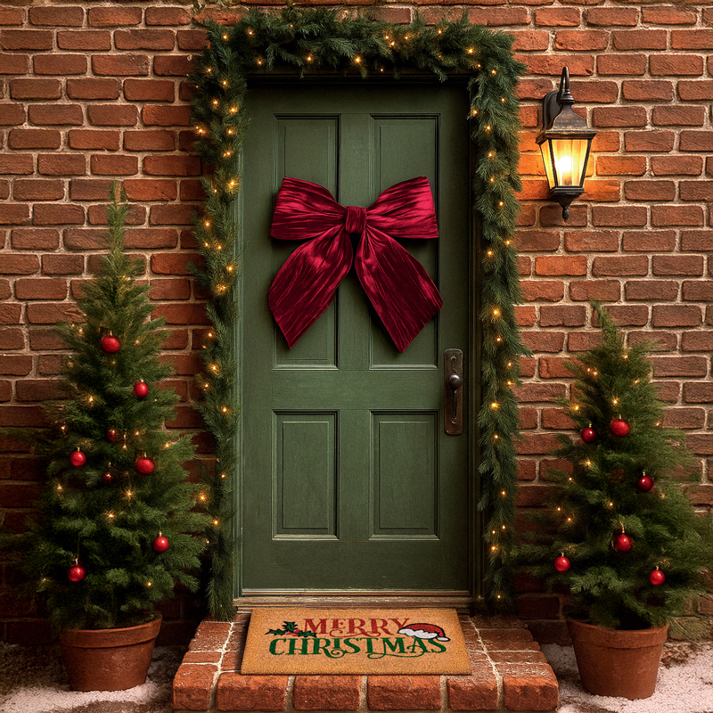 Noeud imitation velours rouge 