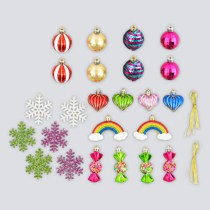Coffret 16 pièces décorations de sapin