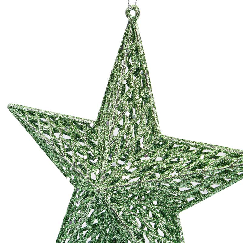 Etoile pailletée verte à suspendre