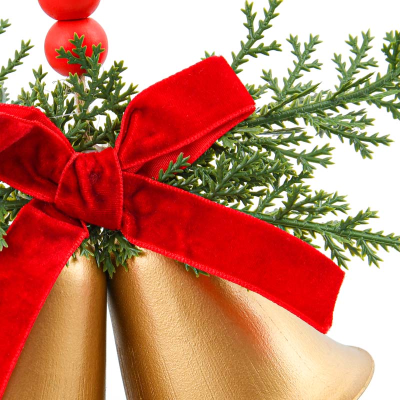 Cloches avec noeud de Noël à suspendre