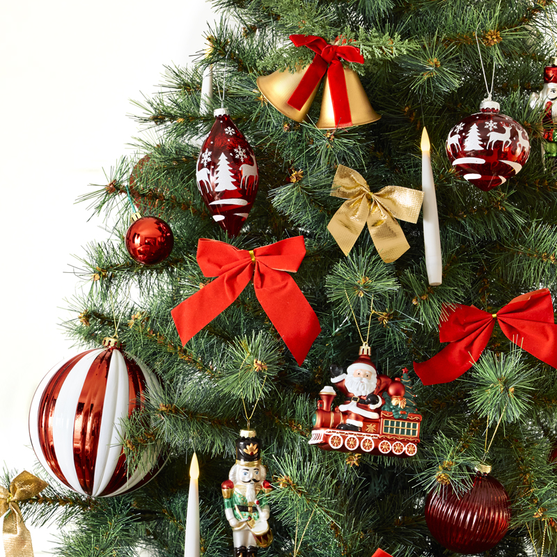 Cloches avec noeud de Noël à suspendre