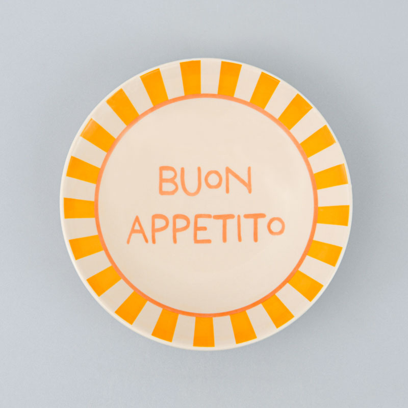 Assiette multiusage rayée 'Buon Appetito' 