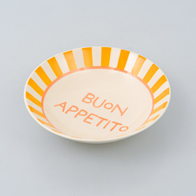 Assiette multiusage rayée 'Buon Appetito' 