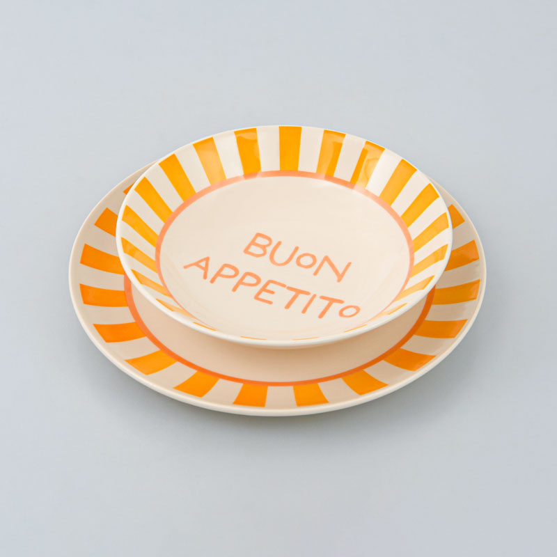 Assiette multiusage rayée 'Buon Appetito' 