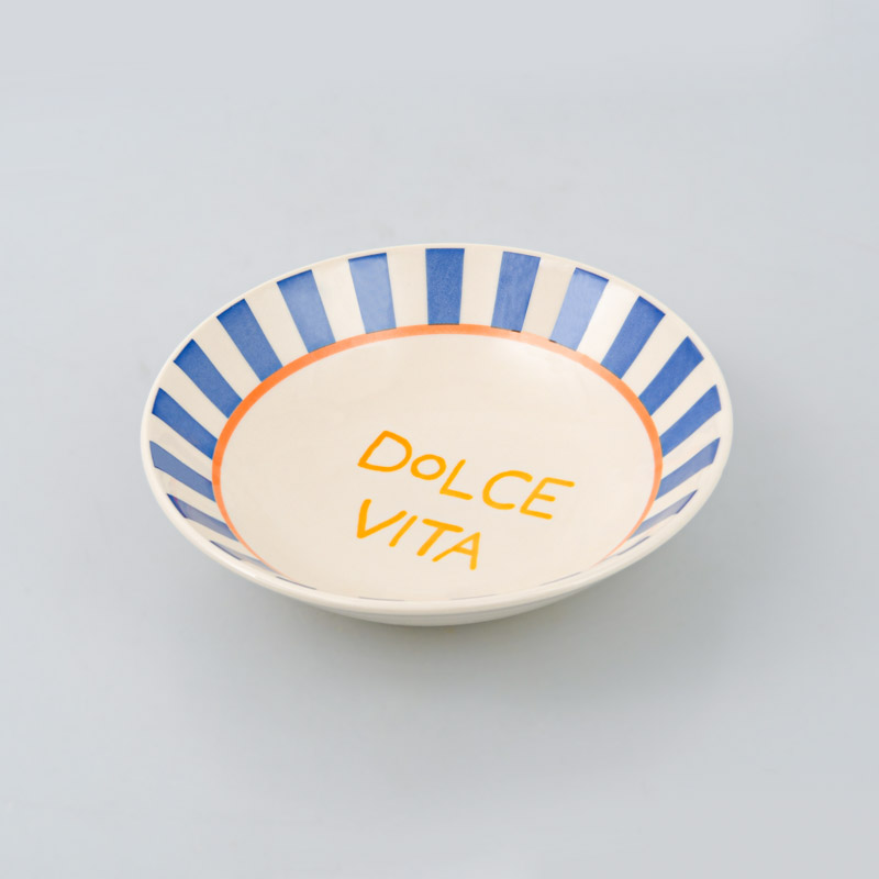 Assiette multiusage rayée 'Dolce Vita' bleue 