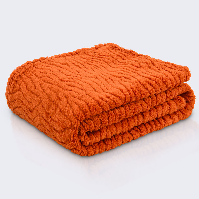 Plaid sherpa wavy 'Ondas' terracotta