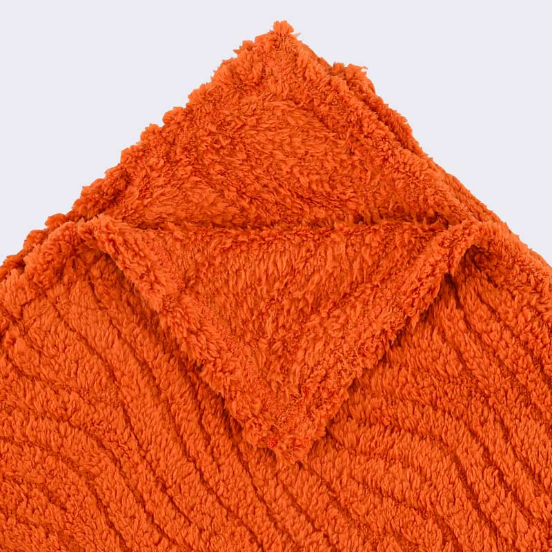 Plaid sherpa wavy 'Ondas' terracotta