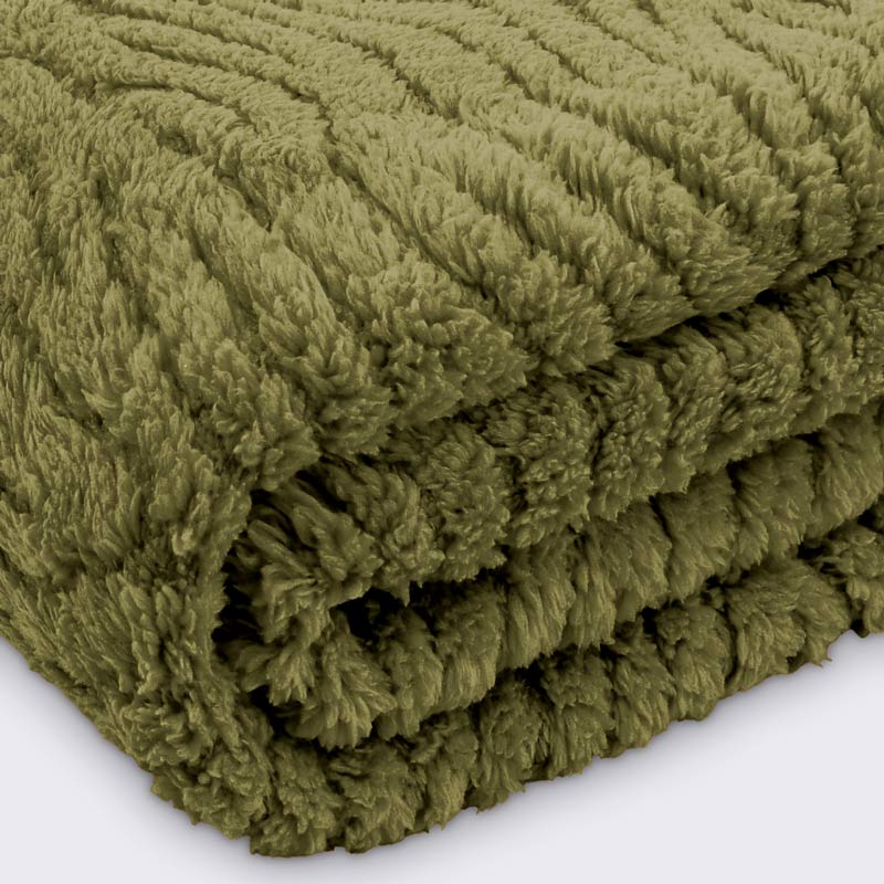 Plaid sherpa wavy 'Ondas' kaki