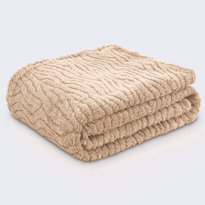Plaid sherpa wavy 'Ondas' beige