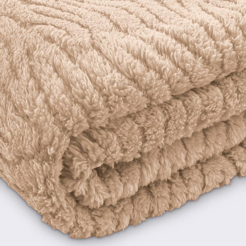 Plaid sherpa wavy 'Ondas' beige