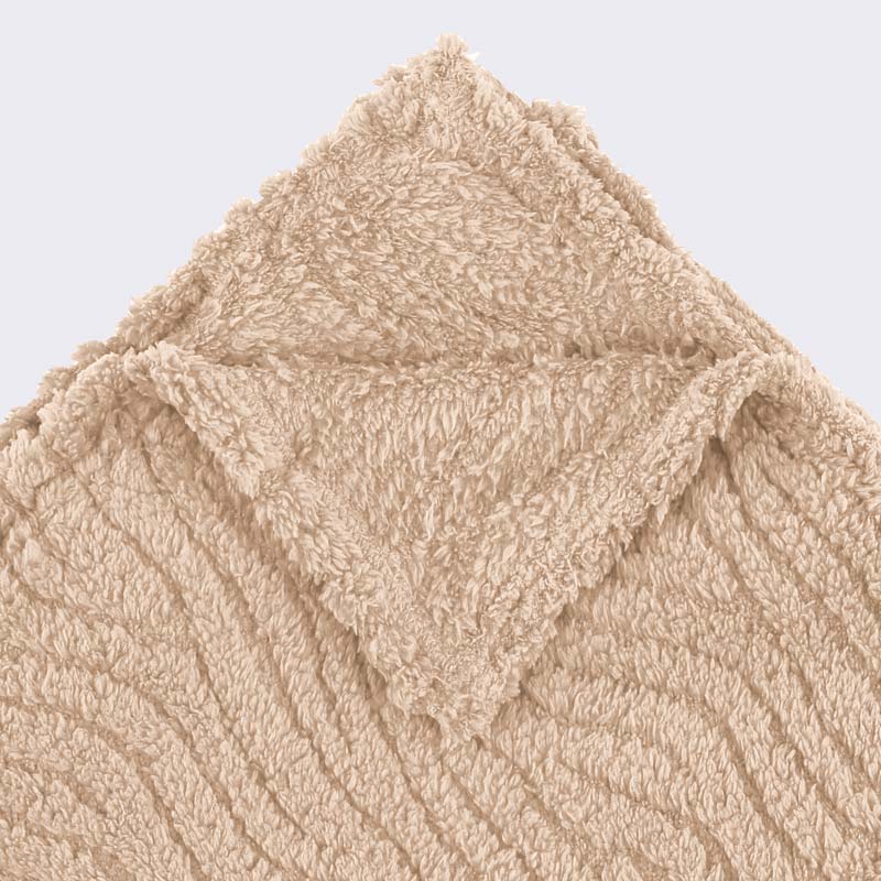 Plaid sherpa wavy 'Ondas' beige