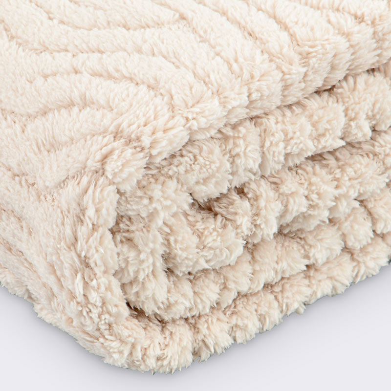 Plaid sherpa wavy 'Ondas' écru 