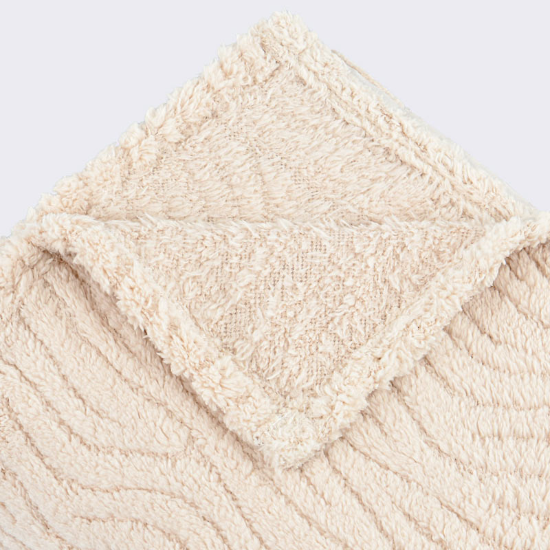 Plaid sherpa wavy 'Ondas' écru 