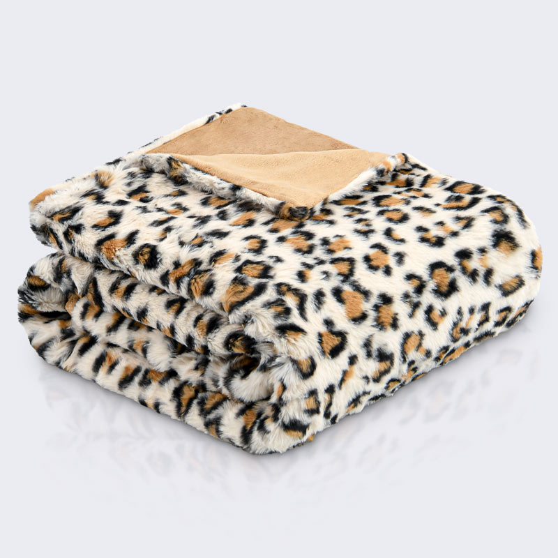 Plaid imitation fourrure 'Savannah' léopard 