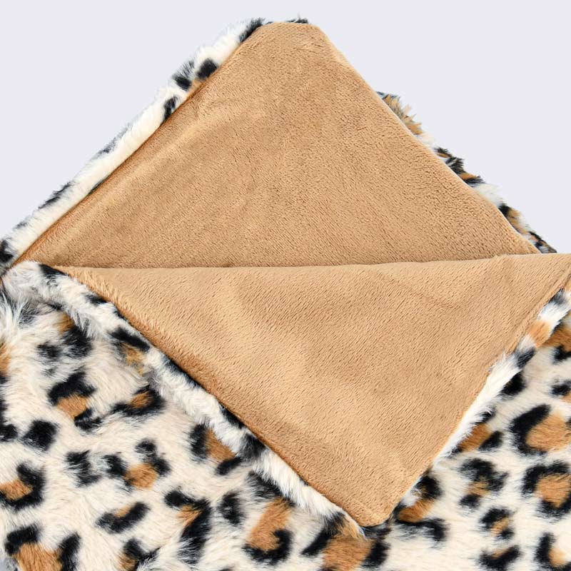 Plaid imitation fourrure 'Savannah' léopard 