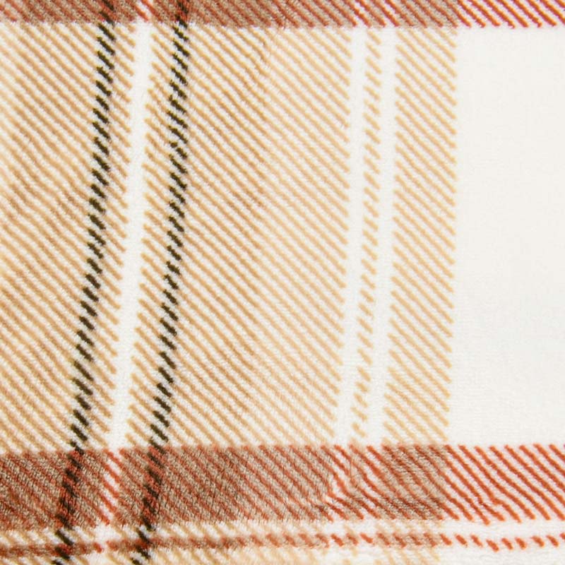 Plaid flanelle 'Marcel' carreaux beige 
