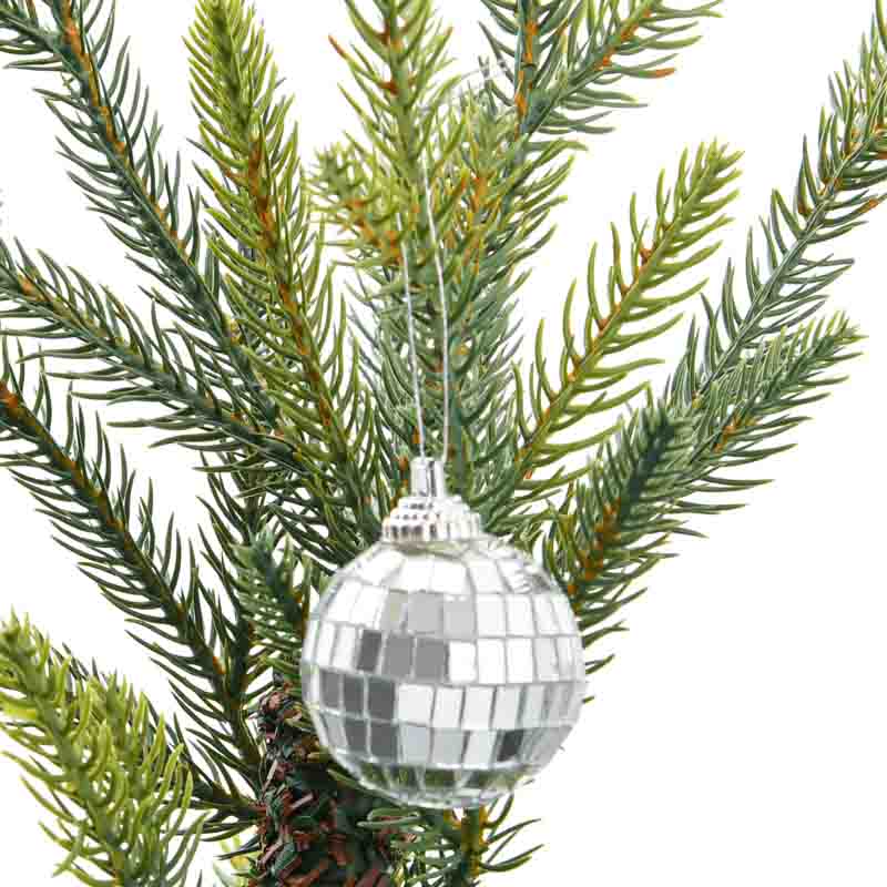 Lot de 6 mini boules disco argentées 