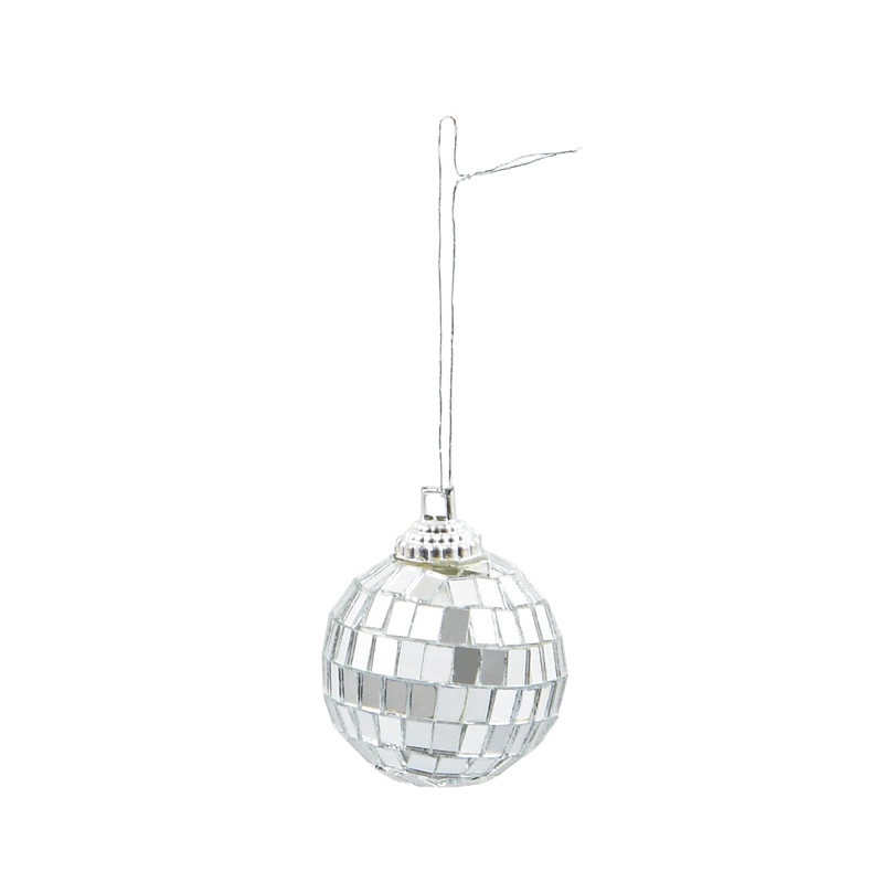 Lot de 6 mini boules disco argentées 