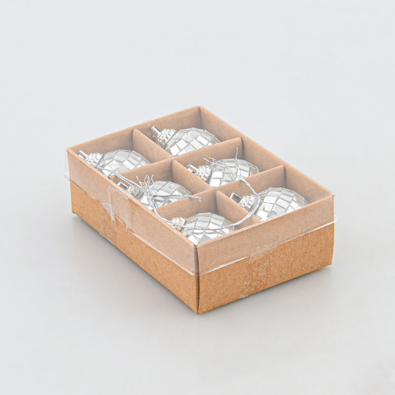 Lot de 6 mini boules disco argentées 