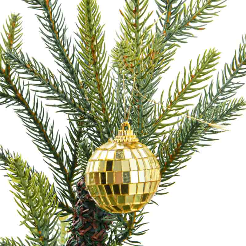 Lot de 6 mini boules disco dorées