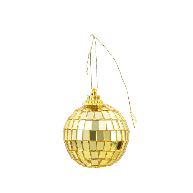 Lot de 6 mini boules disco dorées