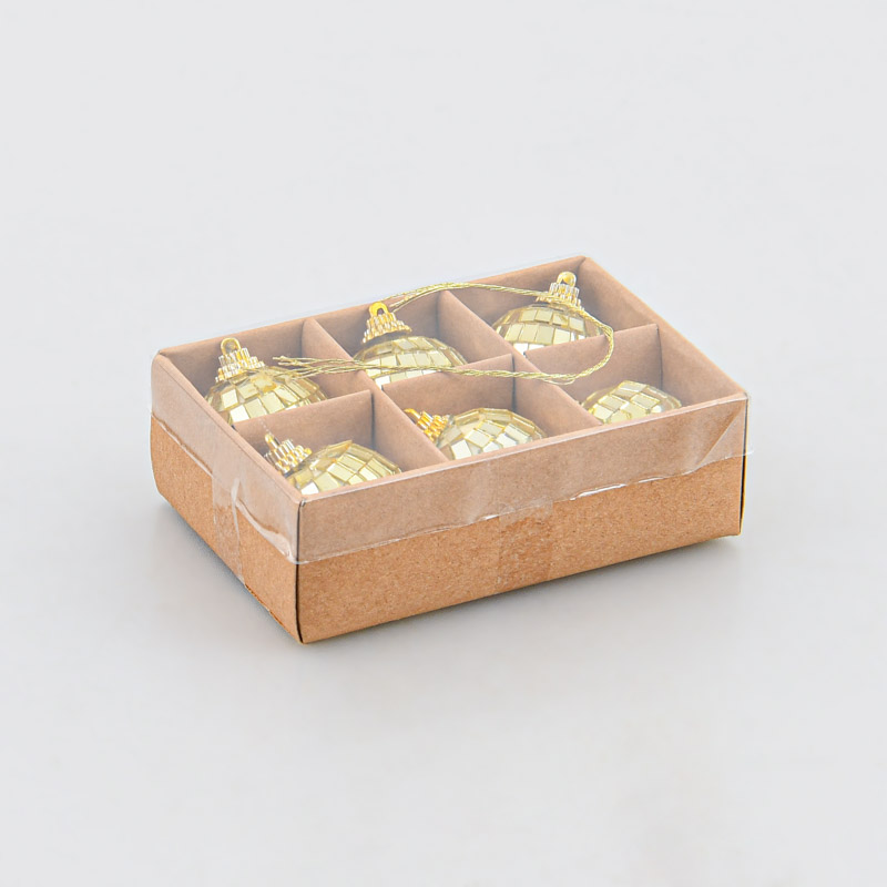 Lot de 6 mini boules disco dorées