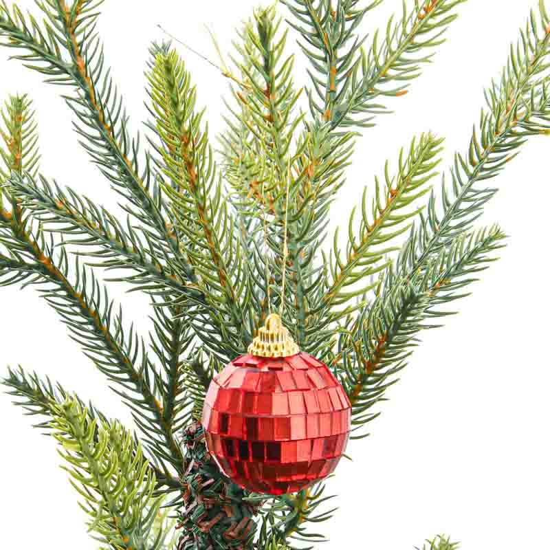 Lot de 6 mini boules disco rouges 