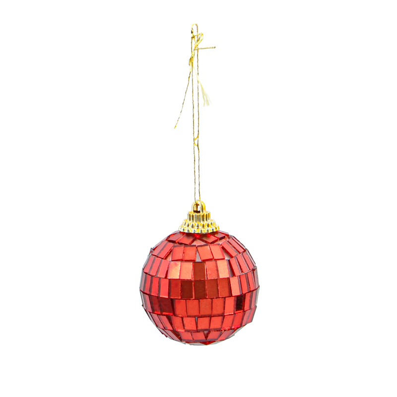 Lot de 6 mini boules disco rouges 