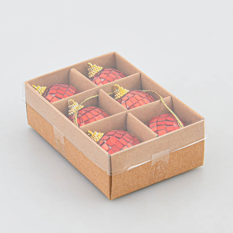 Lot de 6 mini boules disco rouges 