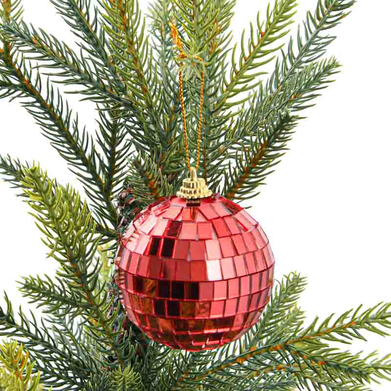 Boule disco 'Noël des Lutins' rouge