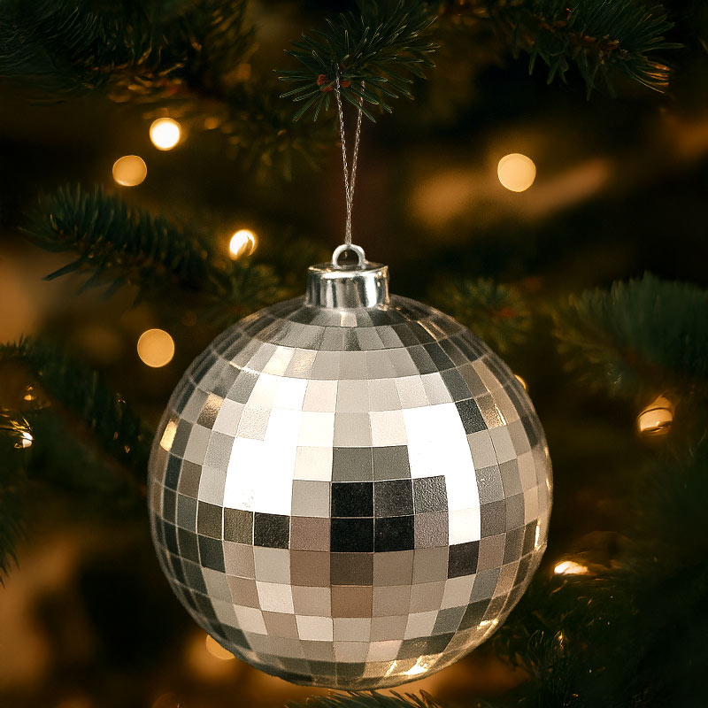 Boule disco argentée 