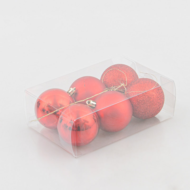 Lot de 6 boules rouges